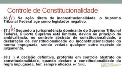 Aula 137   Controle de Constitucionalidade   Exercícios de Fixação   (Última aula)