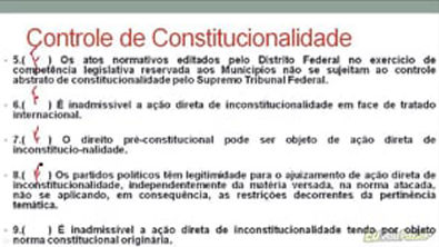 Aula 133   Controle de Constitucionalidade   Exercícios de Fixação