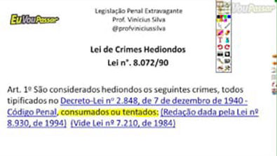 Aula 016   Lei nº 8.072 90   Lei de Crimes Hediondos
