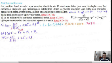 Estatística - Exercício  de Distribuição Binomial - 01