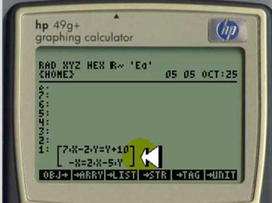 HP07: HP-50g Systems of Linear Equations