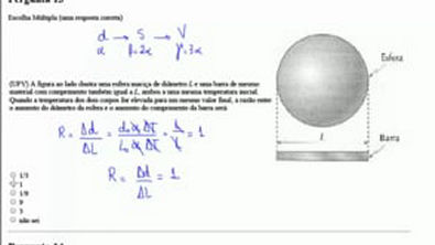 Exercício - Dilatação Térmica dos Sólidos e Líquidos - (UFV) A figura ao lado ilustra uma esfera maciça de diâmetro L