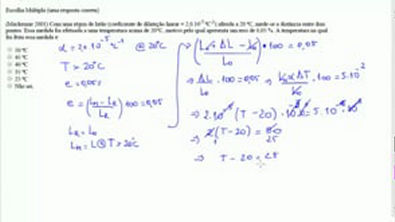 Exercício - Dilatação Térmica dos Sólidos e Líquidos - (Mackenzie 2001) Com uma régua de latão coeficiente de dilatação linear