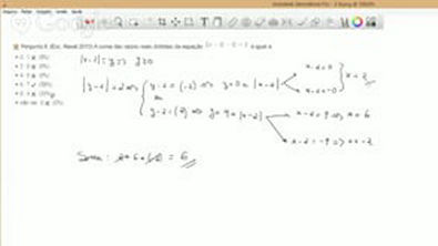 Exercício - Função Modular e Função Recíproca - (Esc Naval 2013) A soma das raízes reais distintas da equação
