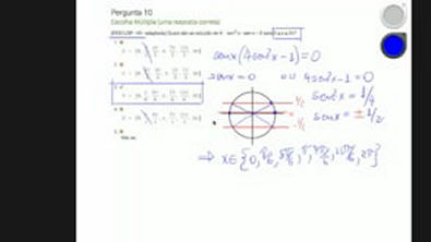 Exercício - Equações e Inequações Trigonométricas - (EESCUSP - 69 - adaptada) Quais são as soluções de 4