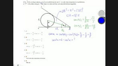 Exercício - Triângulos em Trigonometria - (ITA- 75) Se, na figura abaixo, c é uma circunferência de raio R