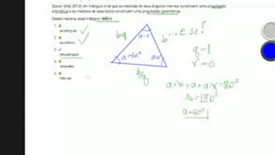 Exercício - Trigonometria - (Epcar (Afa) 2013) Um triângulo é tal que as medidas de seus ângulos