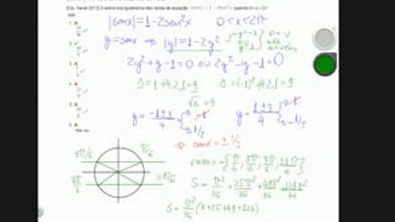 Exercício - Trigonometria - (Esc Naval 2012) A soma dos quadrados das raízes da equação
