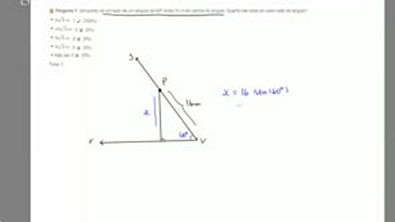 Exercício - Teorema de Pitágoras e Triângulos Retângulos - Um ponto de um lado de um ângulo de 60 dista 16 m