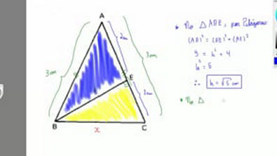 Exercício - Teorema de Tales - (UFMG - 89) Na figura, o triângulo ABC é isósceles, BC é base e BE