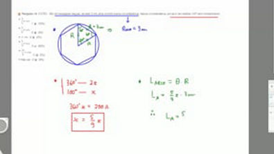 Exercício - Comprimento da Circunferência e Polígonos Regulares - (FATEC - 88) Um hexagono regular de lado 3 cm