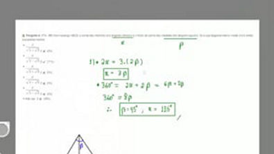 Exercício - Comprimento da Circunferência e Polígonos Regulares - (ITA - 88) Num losango ABCD, a soma das medidas dos ângulos