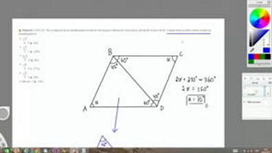 Exercício - Comprimento da Circunferência e Polígonos Regulares - (PUC - SP - 82) A diagonal de um paralelogramo divide