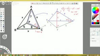 Exercício - Triângulos Quaisquer e Polígonos Regulares - Um ponto interno de um triângulo equilátero dista