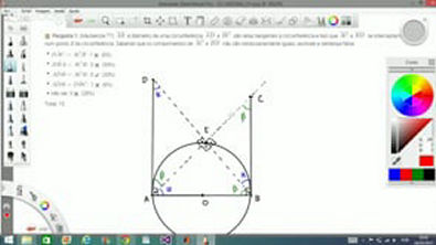 Exercício - Ângulos na Circunferência - (Mackenzie 77) é diâmetro de uma circunferência
