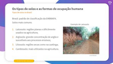 Aula 5 - Os tipos de solos e as formas de ocupação humana