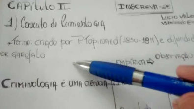 Criminologia: conceito Objeto Método Aula 1/1