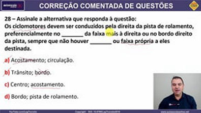 SIMULADO DETRAN QUESTÕES 2019 AULA 03 SimuladoLegTransito Detran2019