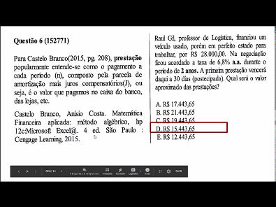 Matematica financeira- prova Unopar- 2019 #prova5 #parte2
