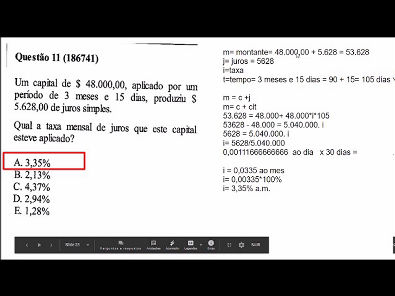 Matematica financeira- prova Unopar- 2019 #prova5 #parte3