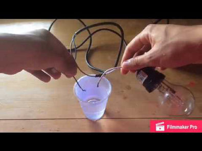 ÁGUA SALGADA CONDUZ ELETRICIDADE? (experimento) / Salted Water Circuit Experiment