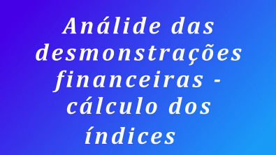 Análise das demonstrações financeiras - cálculo de índices