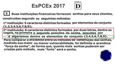 Concurso Público - 5ª Questão Prova D - EsPCEx- Raciocínio Lógico - Prova de 2017