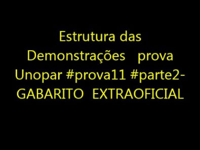 Estrutura das Demonstrações prova Unopar #prova11 #parte2- GABARITO EXTRAOFICIAL