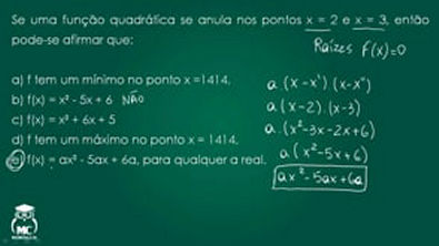 Função Quadrática 1 - Questão 1 - Introdução ao Cálculo
