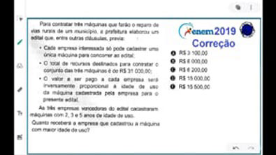 ENEM 2019, Proporcionalidade