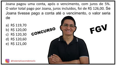 PORCENTAGEM - QUESTÃO DE CONCURSO - FGV - Matemática