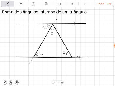 soma dos ângulos internos de um triângulo