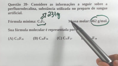 Questão 39 - 2° Exame de Qualificação UERJ 2019 | Marcelão da Química