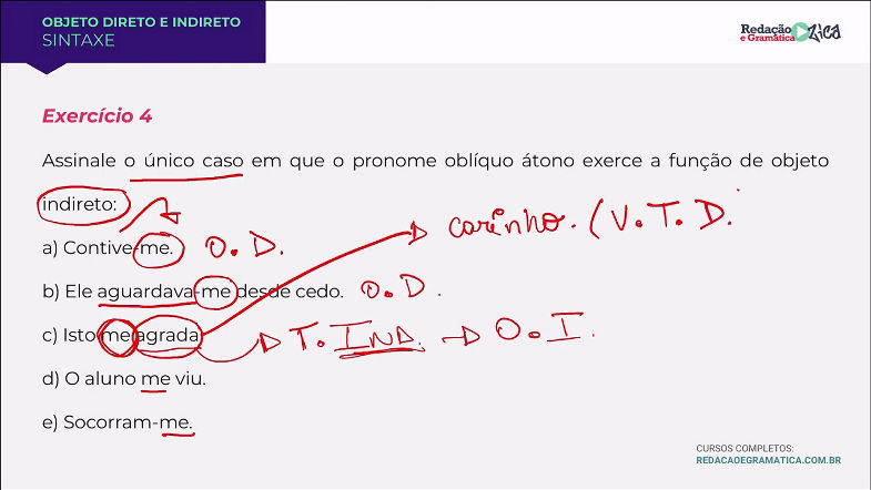 OBJETO DIRETO E INDIRETO: RESOLUÇÃO DE EXERCÍCIOS COMENTADA - ANÁLISE SINTÁTICA - Profa Pamba