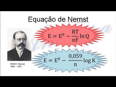 Equilíbrio redox 4 Equação de Nernst e cálculo de potencial