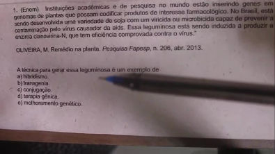 Questão 01 Citogenética e Genética ENEM