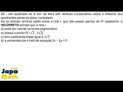 Prova Resolvida (AFA 2010 - 2011) - Geometria Analítica(Retas)