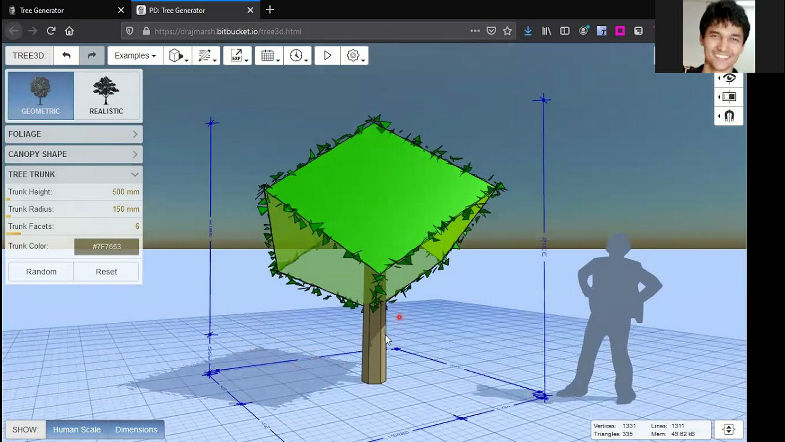 Modelagem Tridimensional online de árvores e arbustos