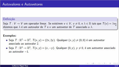 Álgebra Linear - Aula 16 - Autovalores e autovetores